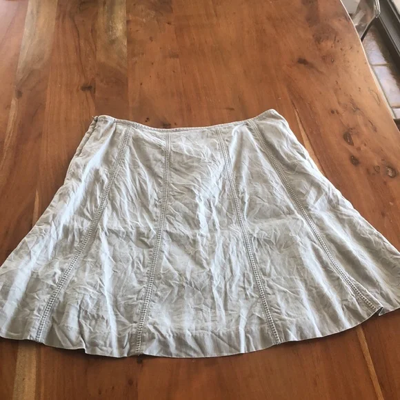 Boden Pale Blue 100% Linen‎ Skirt Sz 12 - EUC - Picture 3 of 10